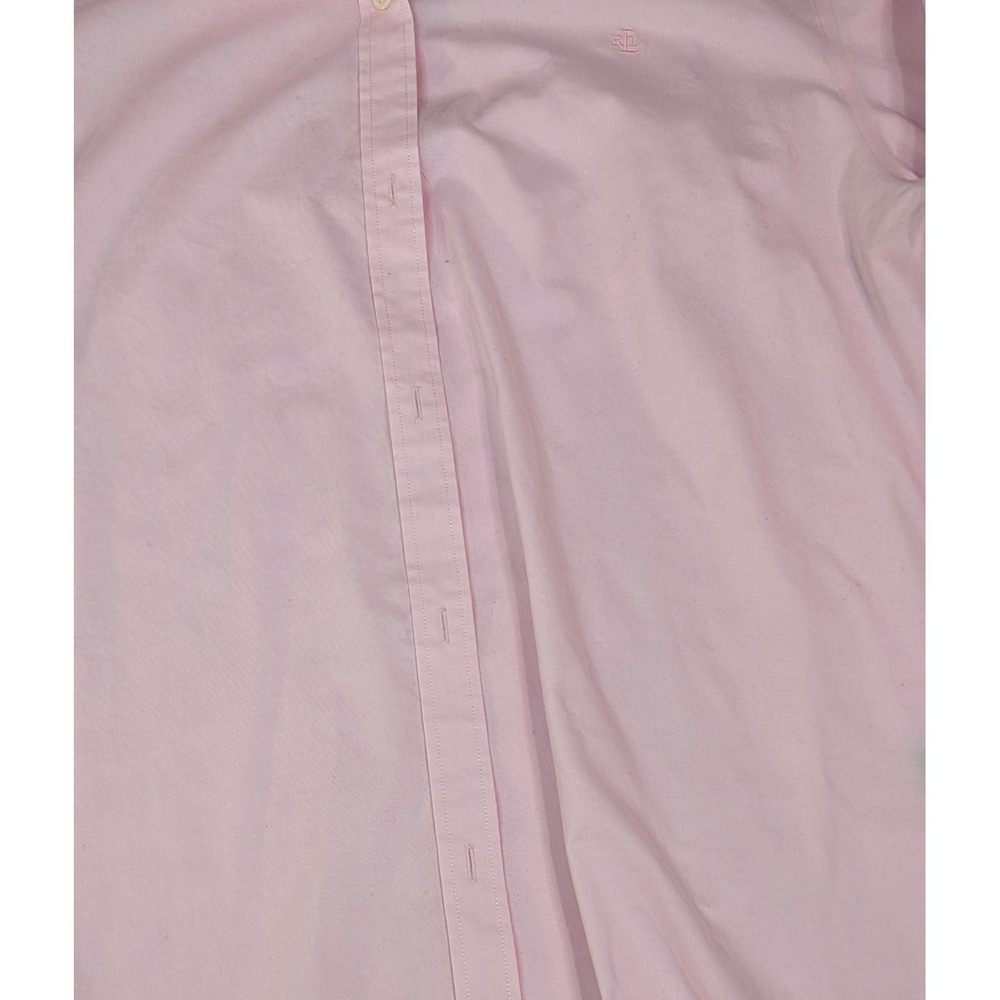 Lauren Ralph Lauren Button Down Women XL Pink Excellent Non-Iron Cotton Shirt - Picture 2 of 4